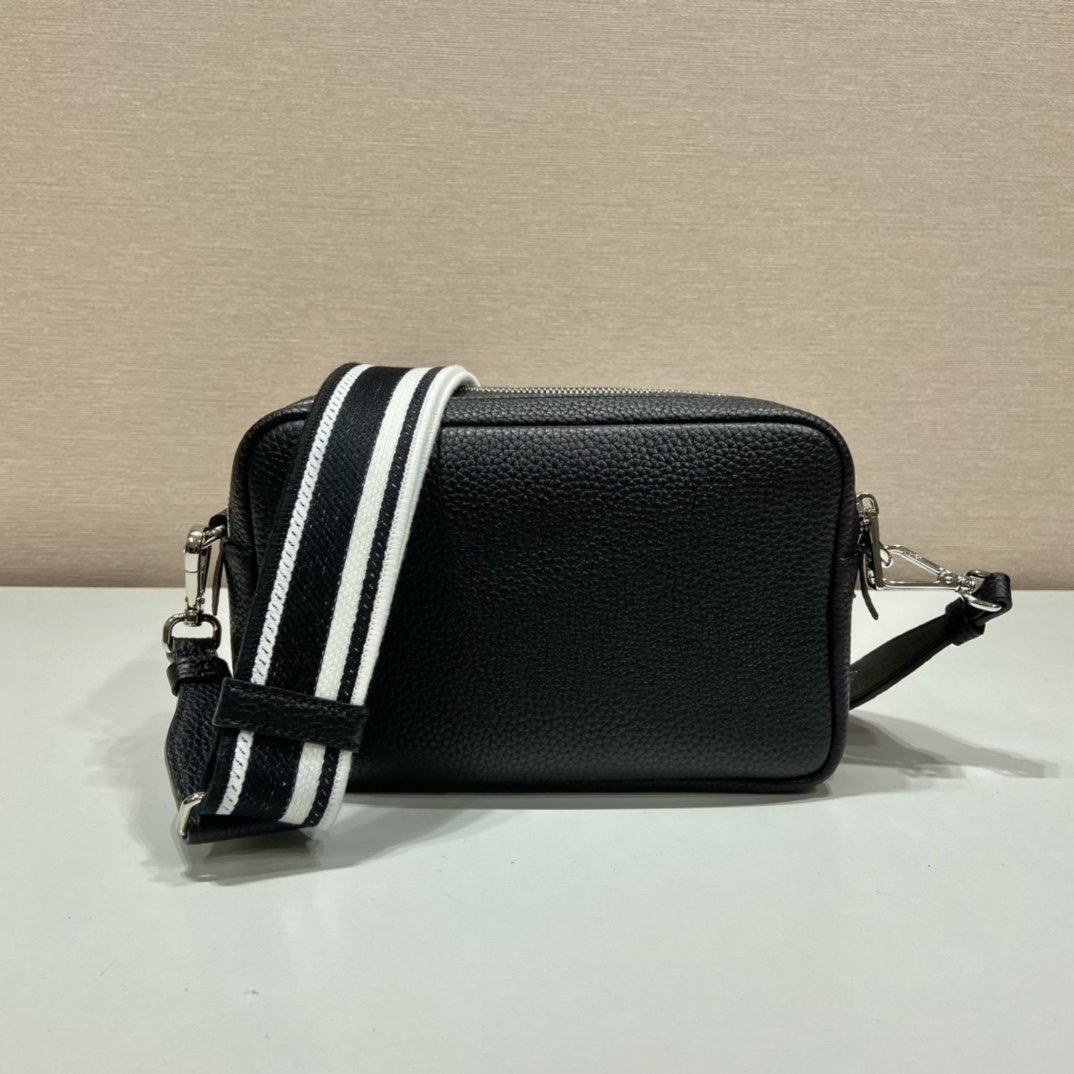 Pra*a Bag With Shoulder Strap Black For Women, Women’s Bags 8.6in/22cm 1BH082_2DKV_F0002_V_3OM