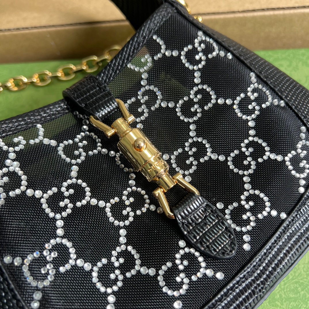 Gvc*1 Jackie 1961 Mini Shoulder Bag Black For Women, Women’s Bags 7.5in/19cm GG