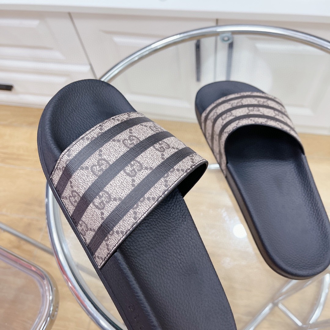Gvc*1 Women’s GG Slide Sandal Stripes Black For Women 407345