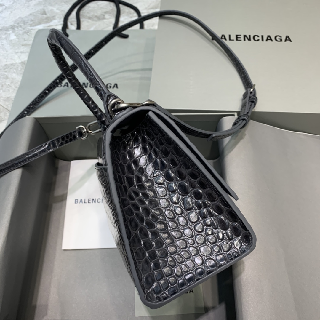 Ba1en*iaga Hourglass Small Handbag In Dark Grey, For Women, Women’s Bags 9in/23cm 5935461LR6Y1309