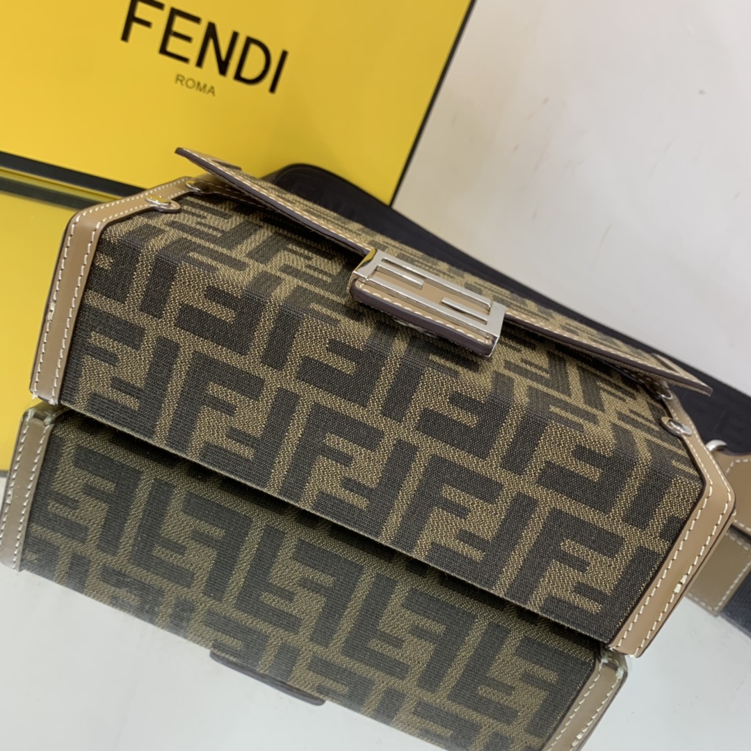 F**di Baguette Soft Trunk Mini Beige Bag For Woman 10cm/4in