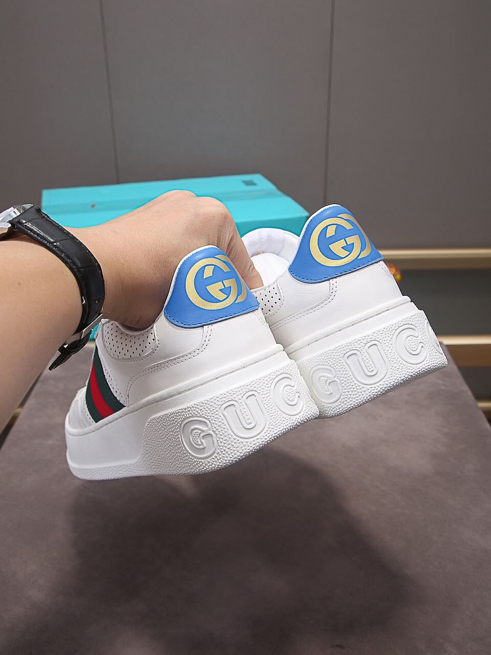Gvc*1 Men’s Sneaker With Web White For Men 669698 UPG10 9060