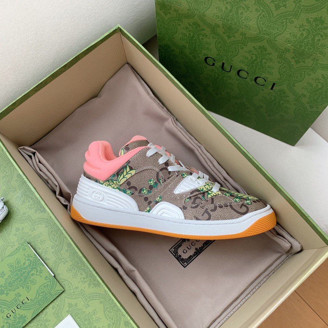 Gvc*1 Women’s Basket Sneaker Print Pineapple Brown Pink For Women ‎661301
