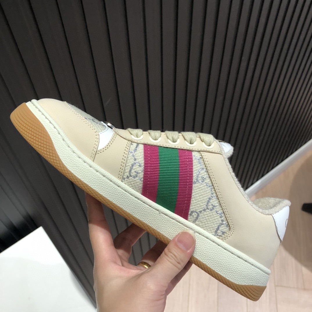 Gvc*1 Women’s Screener GG Low-Top Beige Pink Green For Women 546551