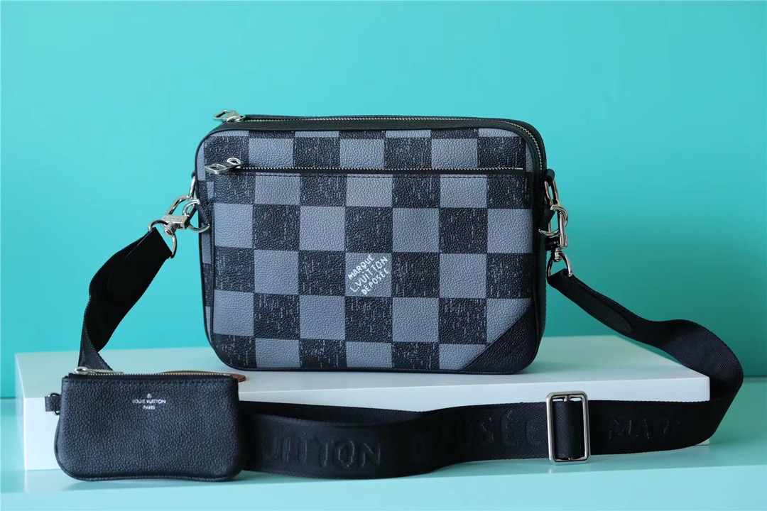 L0vis Vvtt0n Trio Messenger Damier Graphite For Men, Men’s Bags, Shoulder And Crossbody Bags 9.5in/25cm LV N80401