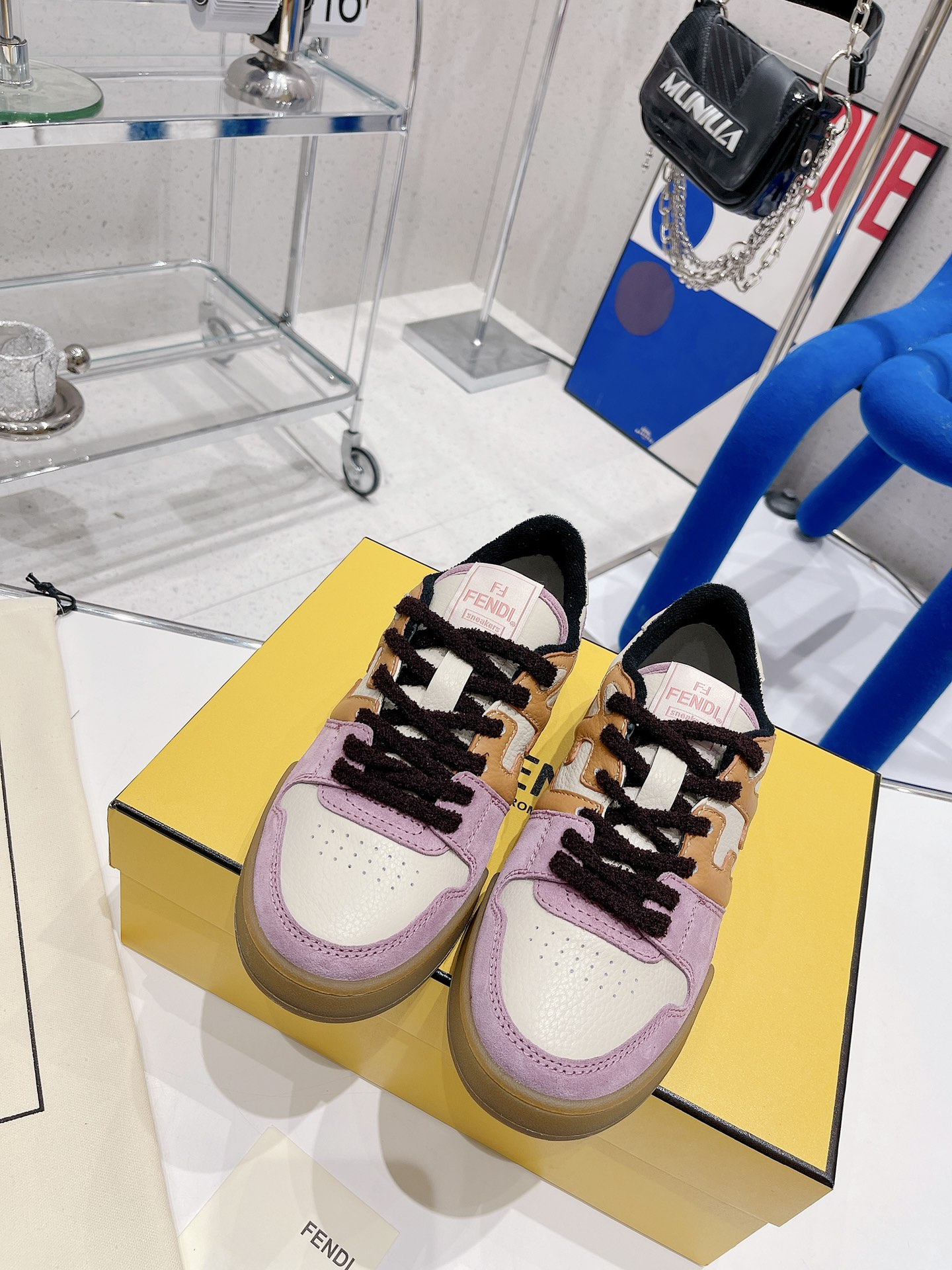 F**di Match Pink Low Tops For Women 8E8252AI1NF1H1C