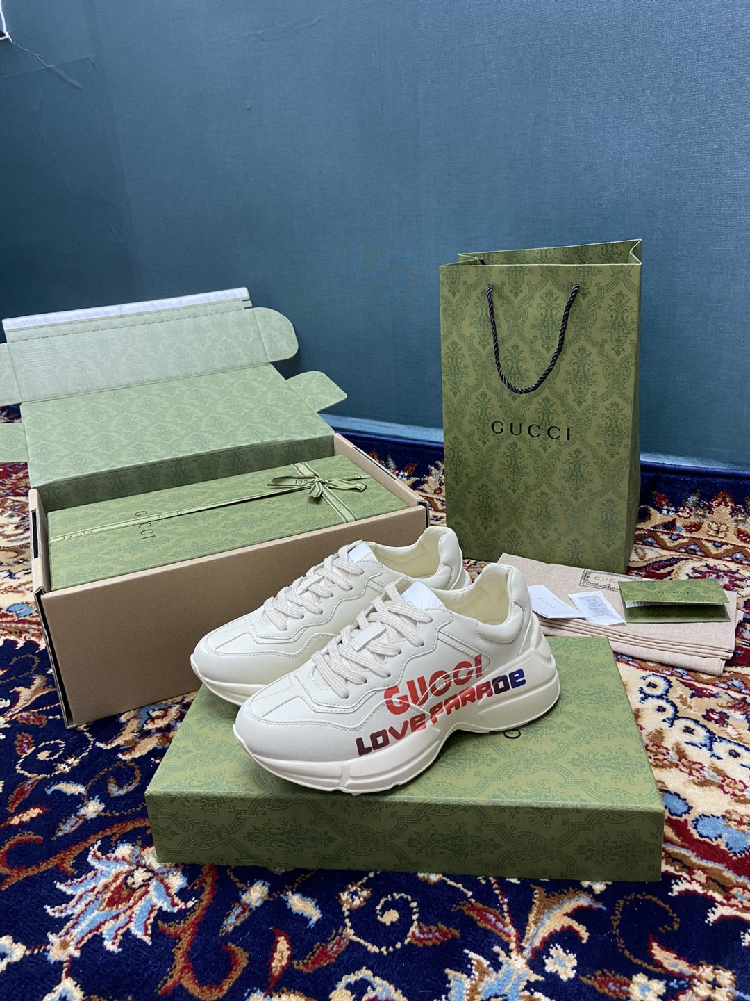 Gvc*1 Women’s Rhyton Sneakers With Gvc*1 Love Parade Red White Ivory For Women 524990