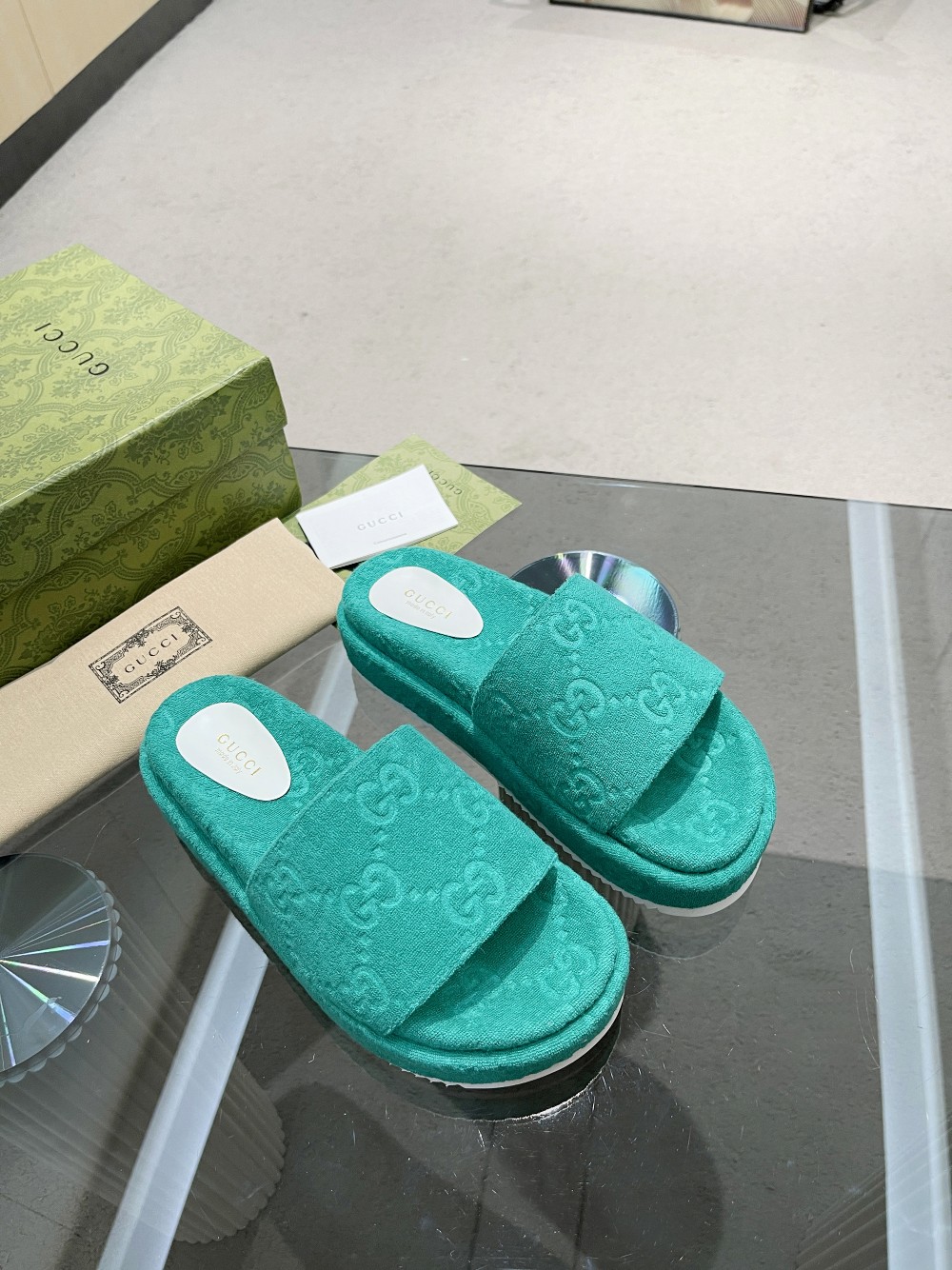 Gvc*1 Women’s GG Platform Sandal Turquoise For Women GG