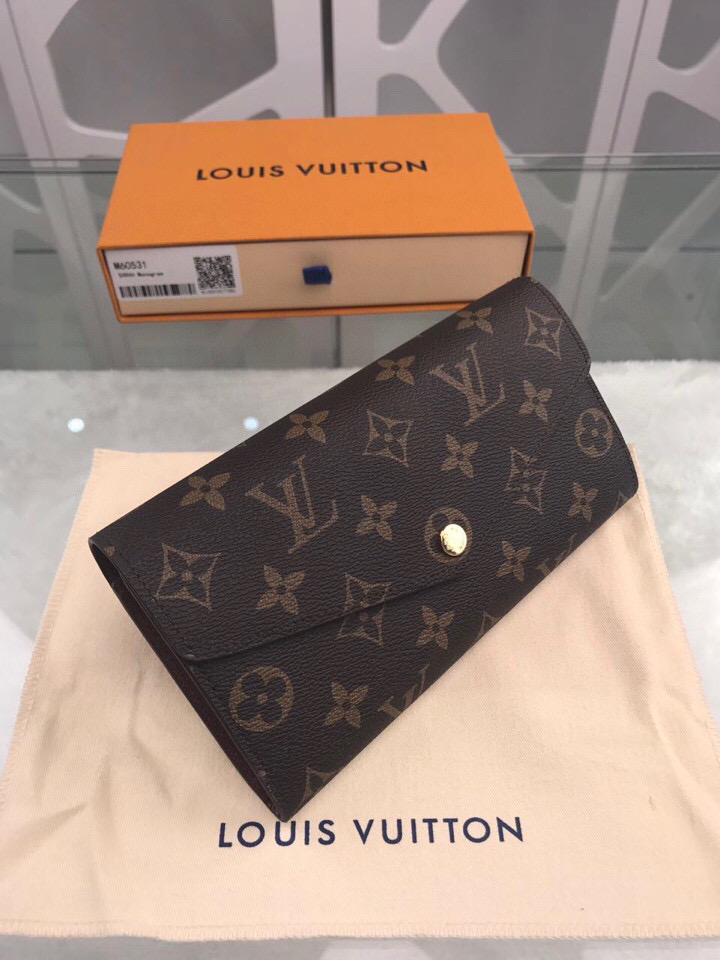 L0vis Vvtt0n Sarah Wallet Monogram Canvas For Women, Women’s Wallets 7.5in/19cm LV M60531