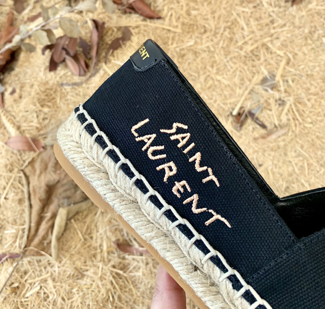 Sa1nt Lau*nt Women’s Sa1nt Lau*nt Embroidered Espadrilles Black For Women Y51