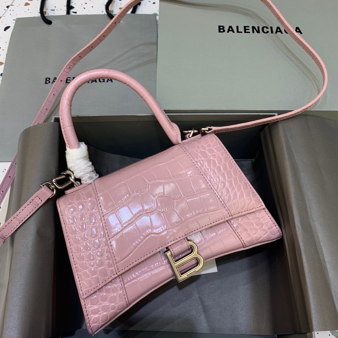 Ba1en*iaga Hourglass Small Handbag In Pink, For Women, Women’s Bags 9in/23cm 5935461LR6Y5906