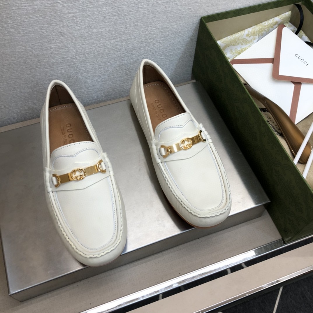 Gvc*1 Men’s Loafer With Interlocking G Horsebit White For Men 655519-1XO00-9022