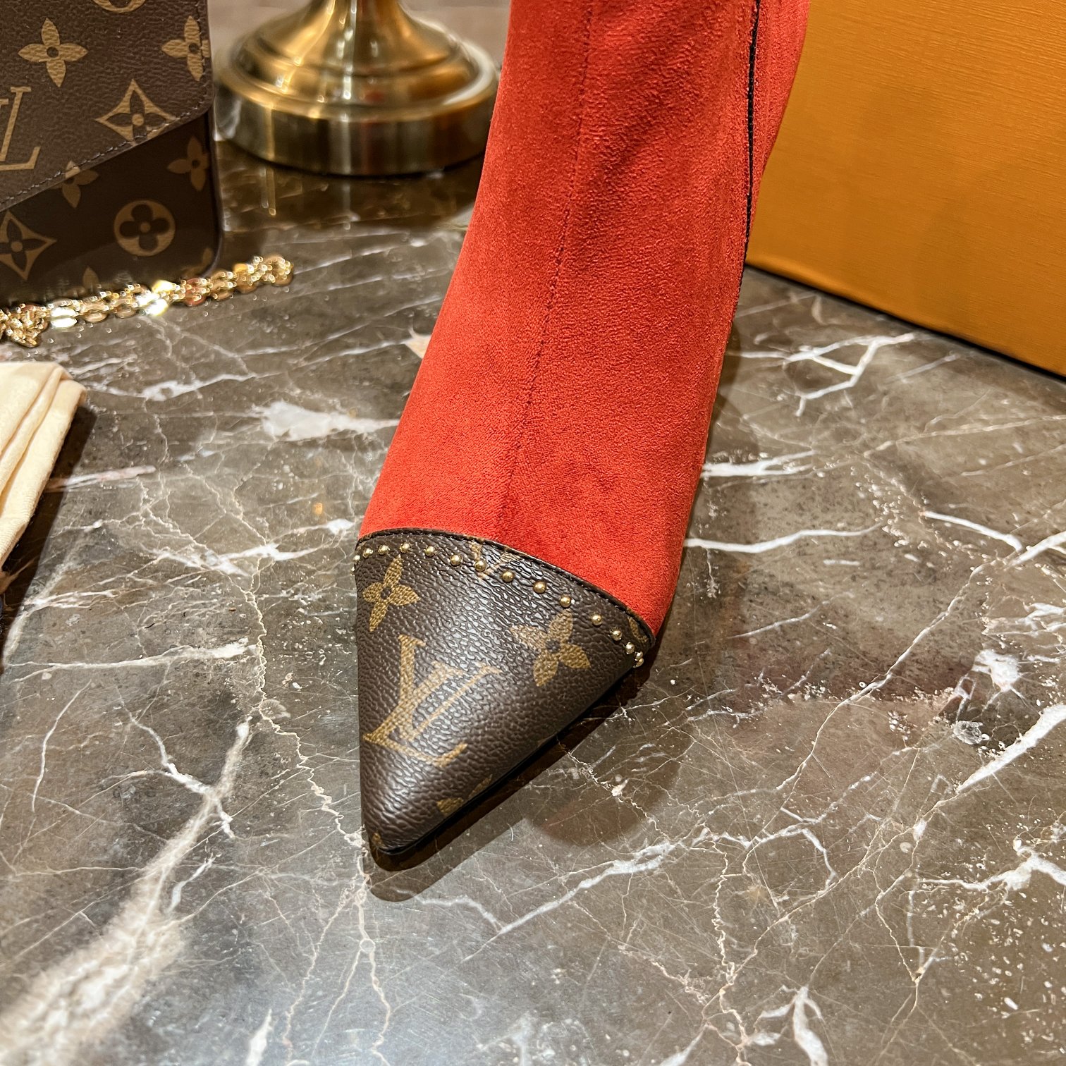 L0vis Vvtt0n Women’s Cherie Ankle Boots Red For Women LV