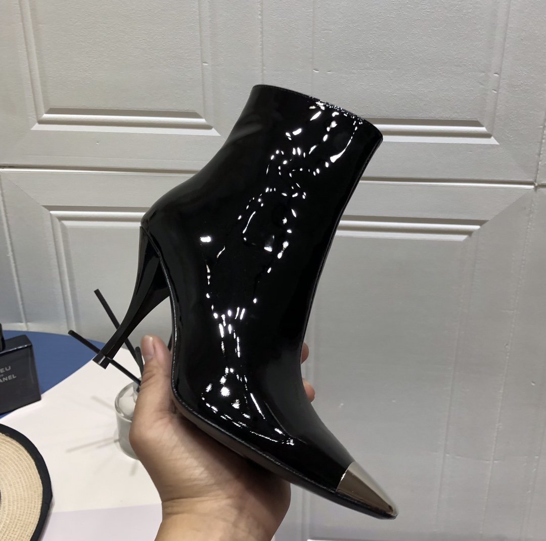 Sa1nt Lau*nt Women’s Marita Square Toe Stiletto Ankle Boots Black For Women Y51