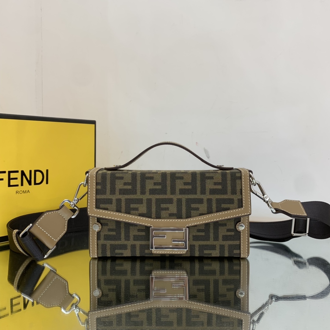 F**di Baguette Soft Trunk Mini Beige Bag For Woman 10cm/4in