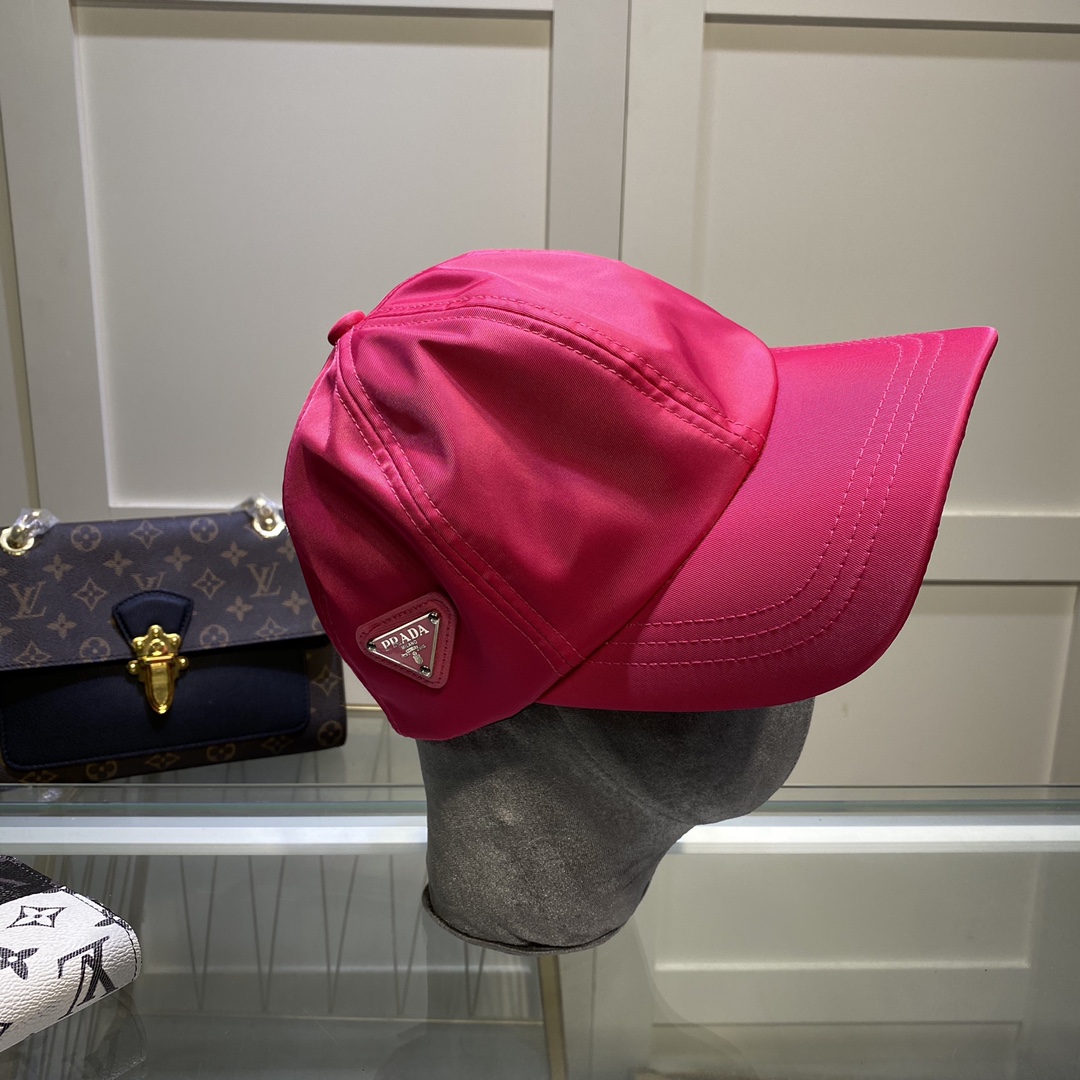 Pra*a Drill Baseball Cap Dark Pink Pra*a Cap