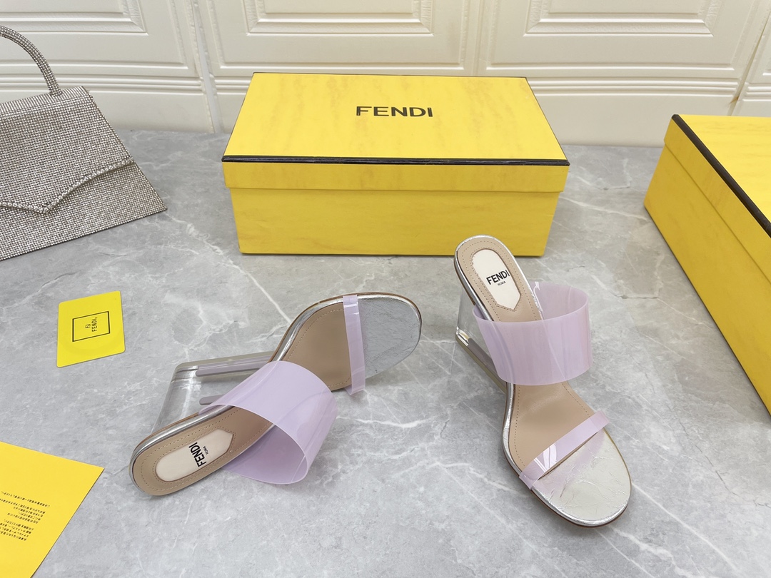 F**di First Violet Transparent High-Heeled Sandals For Women