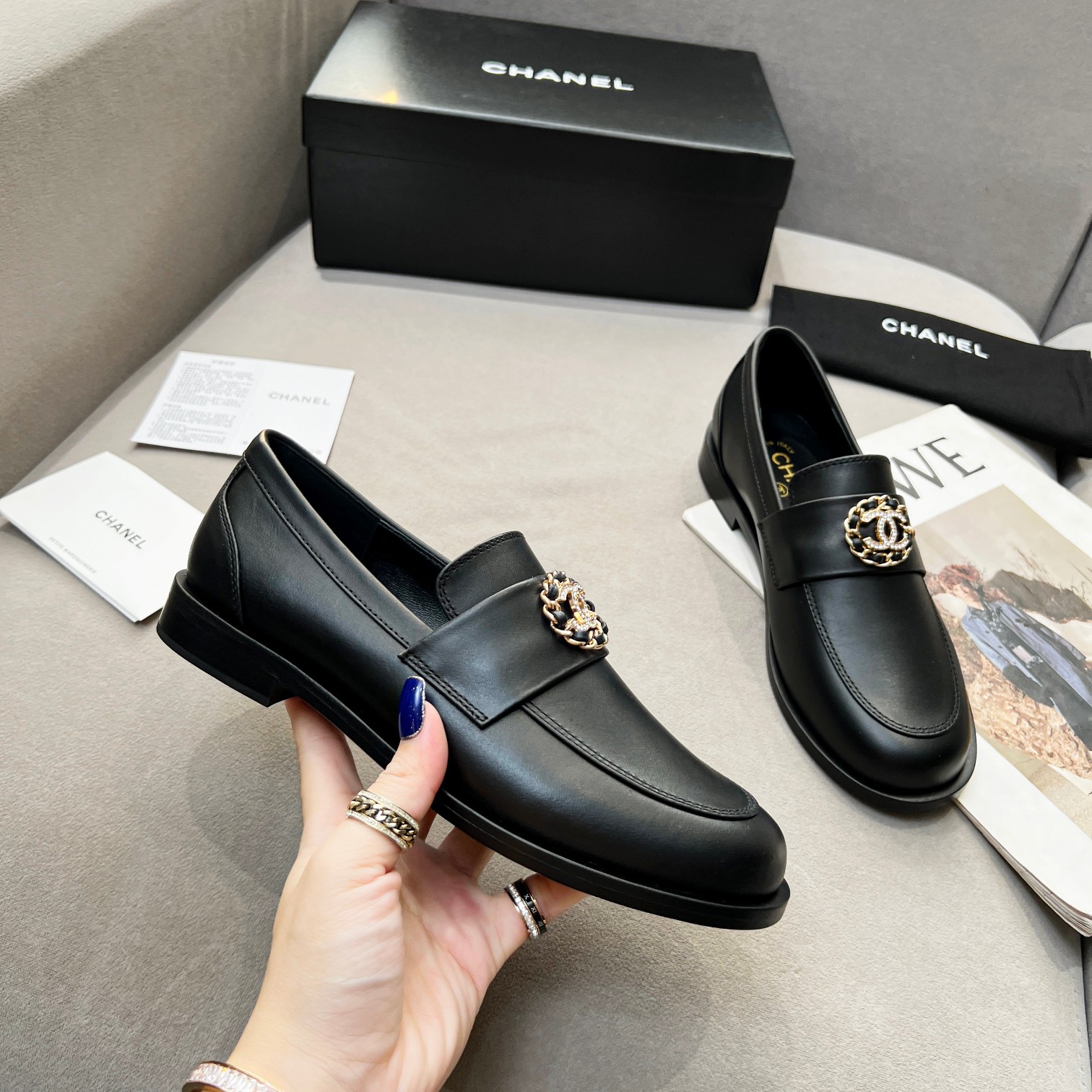 Ch**el Women’s Loafers Black For Women