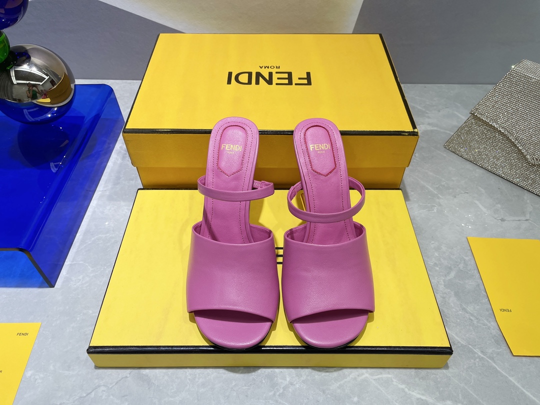 F**di First Dark Pink High-Heeled Sandals For Women