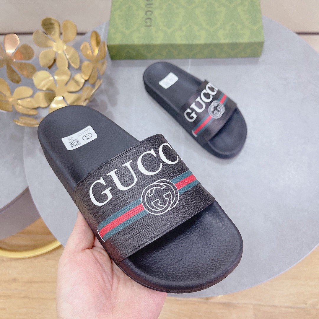 Gvc*1 Men’s Logo Rubber Slide With Web Black For Men 522887