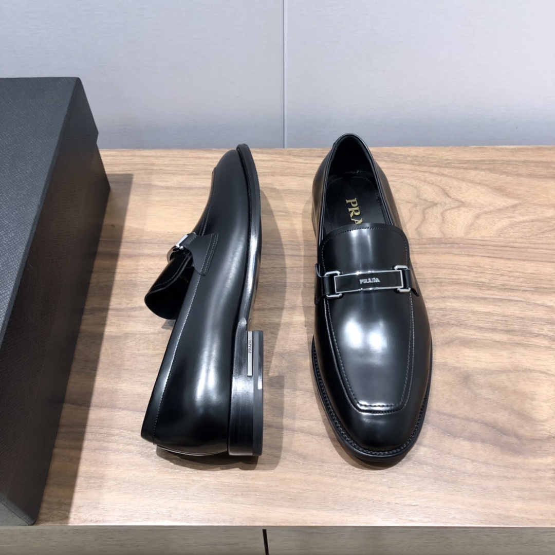 Pra*a Brushed Loafers Black For Men 1in/25mm PRD
