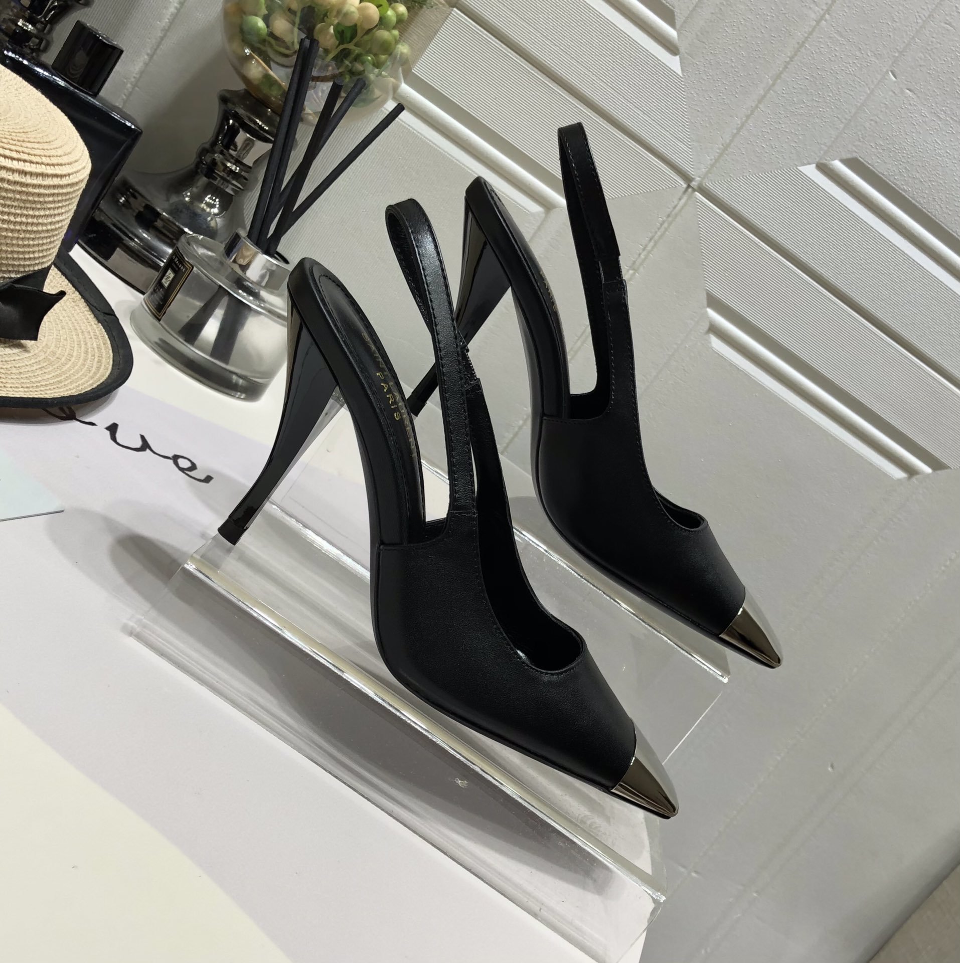 Sa1nt Lau*nt Women’s Blade Slingback Pumps Black For Women Y51