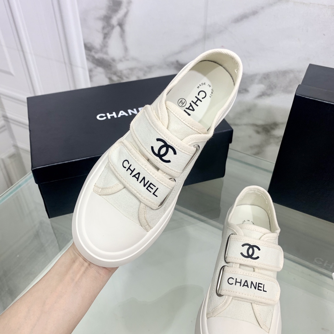 Ch**el Women’s Ch**el Velcro Sneaker White For Women