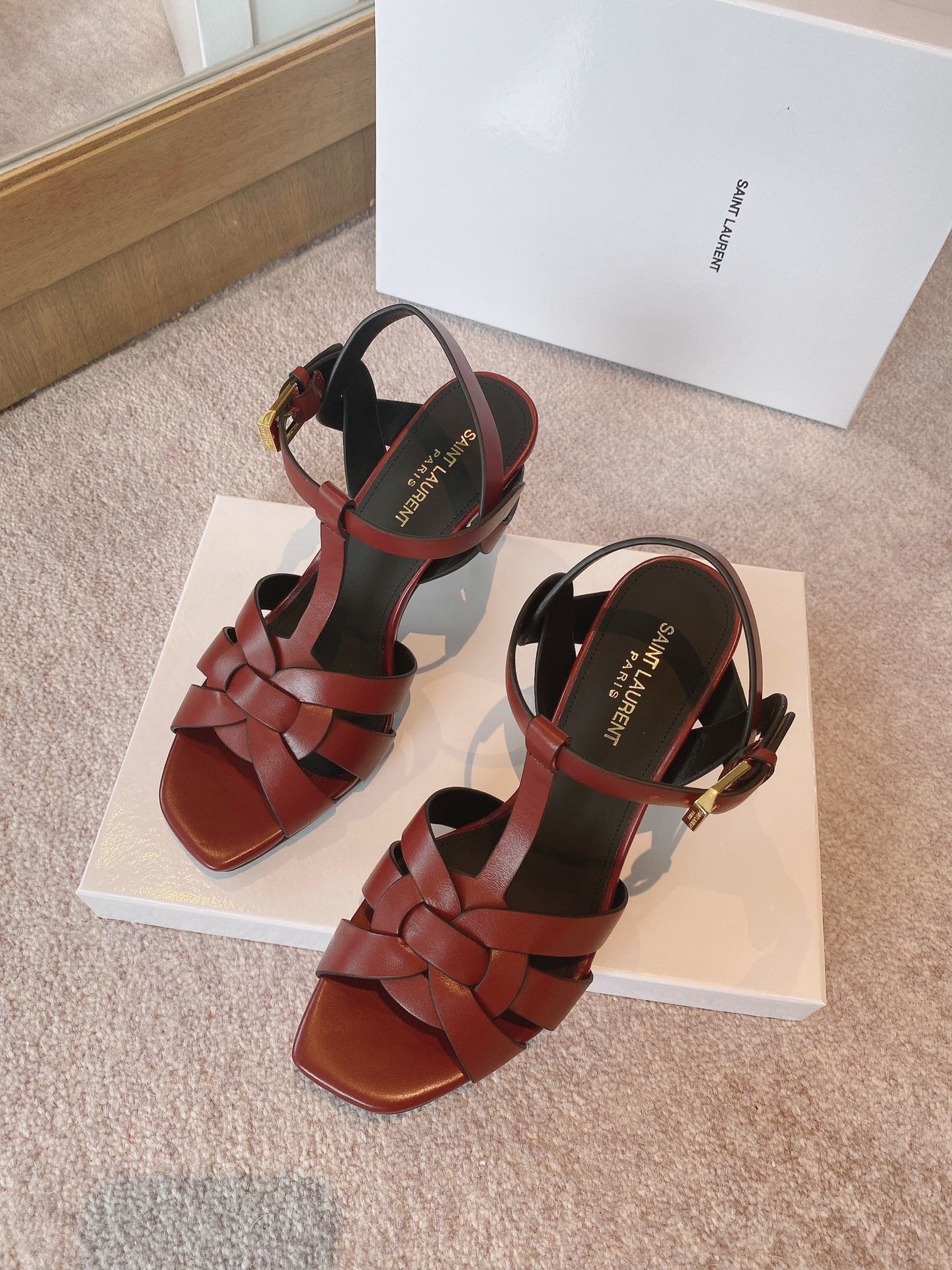 Sa1nt Lau*nt Women’s Tribute Sandals Red- Purple For Women Y51
