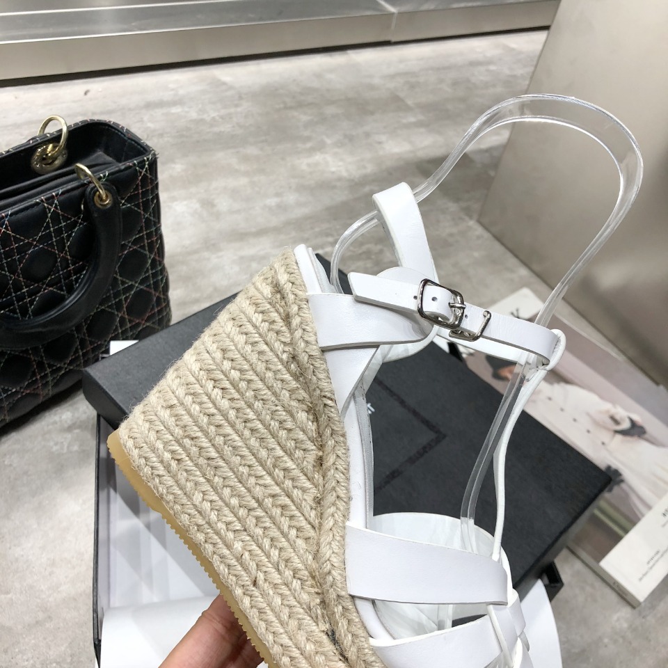 Sa1nt Lau*nt Women’s Tribute Espadrilles Wedge White For Women Y51 611924BZC009008
