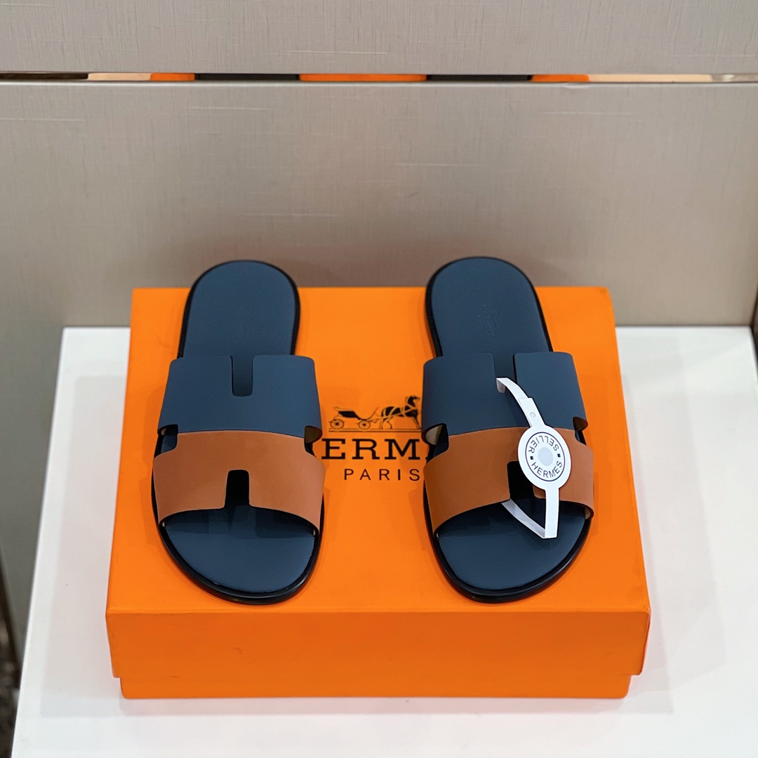 H**me5 Izmir Sandal Dark Blue And Brown For Men