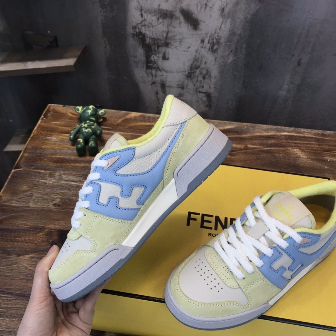 F**di Match Low Tops Sneakers Yellow For Men 7E1493AI1NF1H1F
