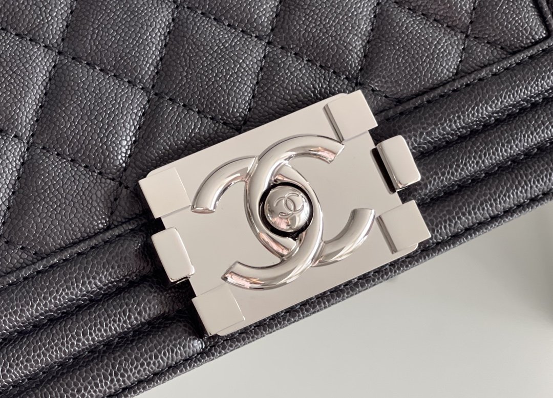 Ch**el Boy Mini Bag Black For Women 20cm/7.9 in