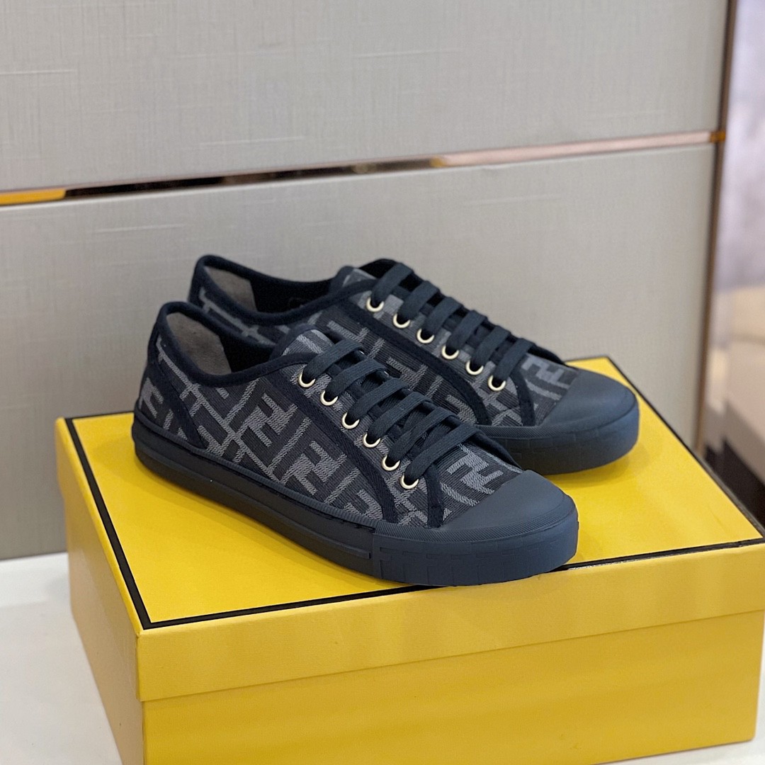 F**di Domino Fabric Sneakers Black For Men