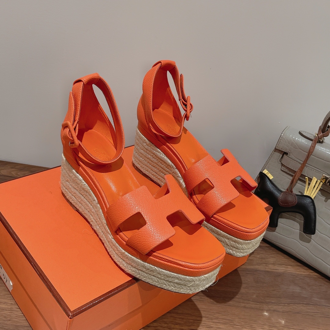 H**me5 Doll 40 Espadrilles Orange For Women 1.6in/4cm