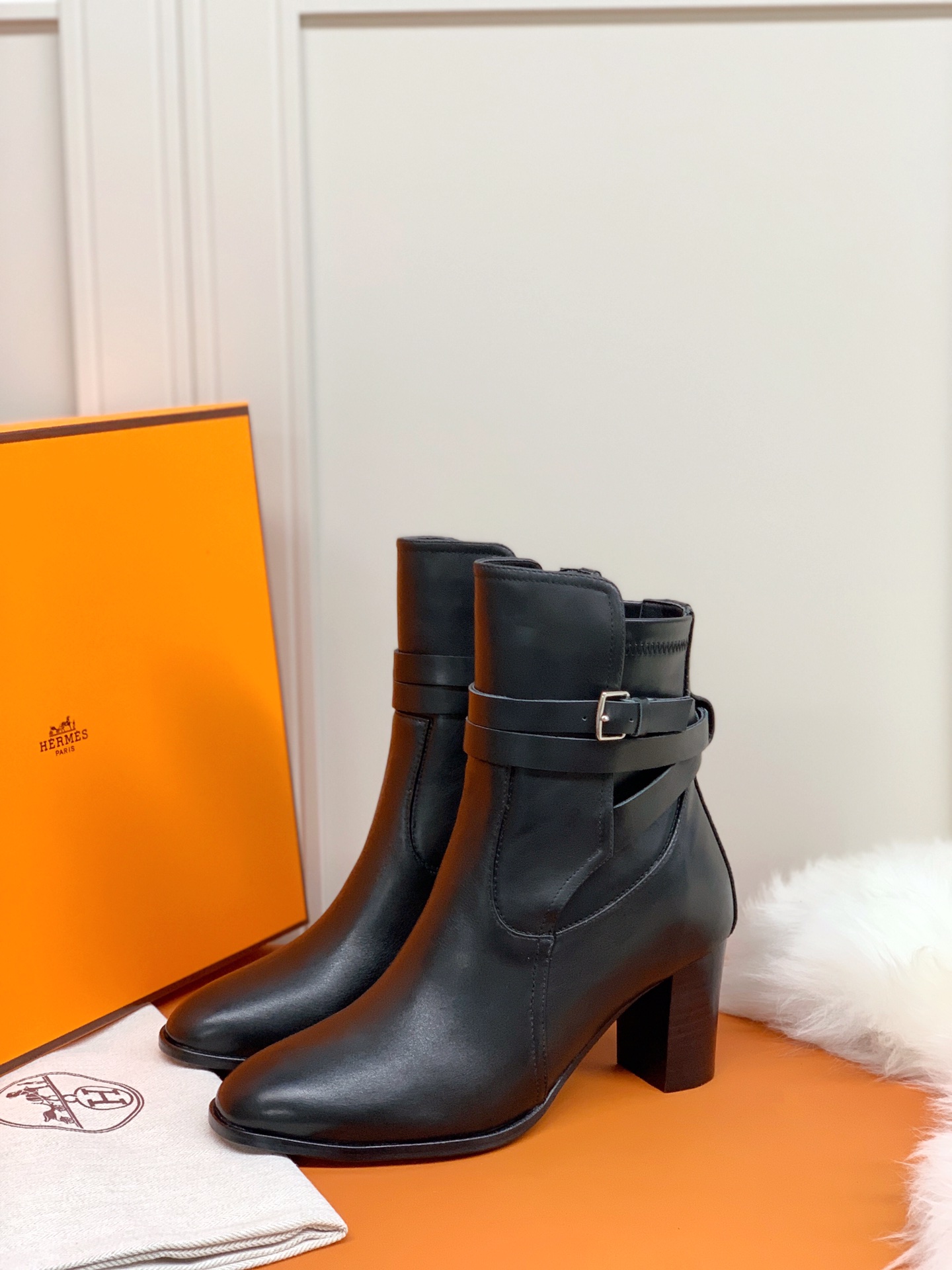 H**me5 Frenchie 70 Ankle Boots Black For Women 2.8in/7cm