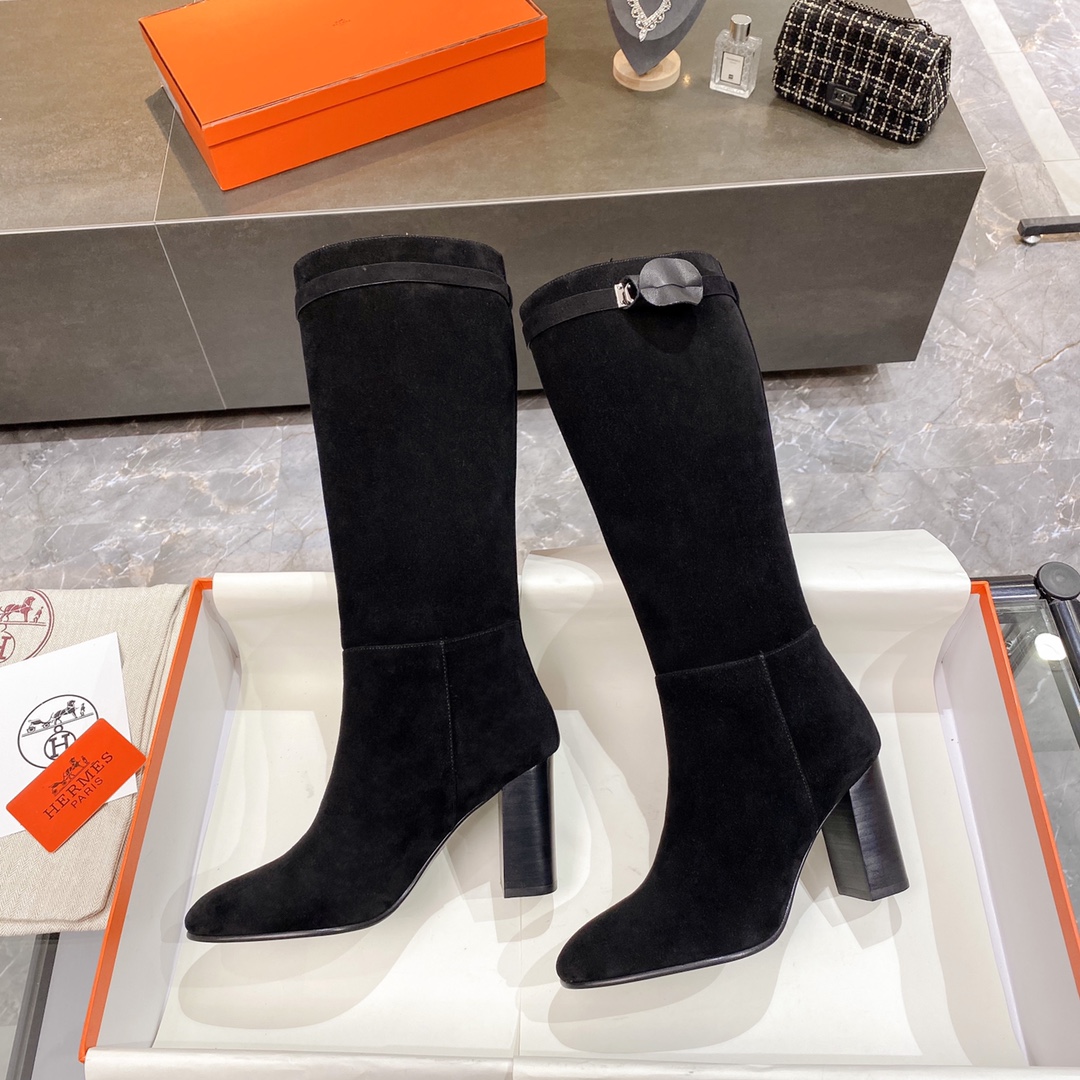 H**me5 High Heel Boots Black For Women 3.54in/9cm