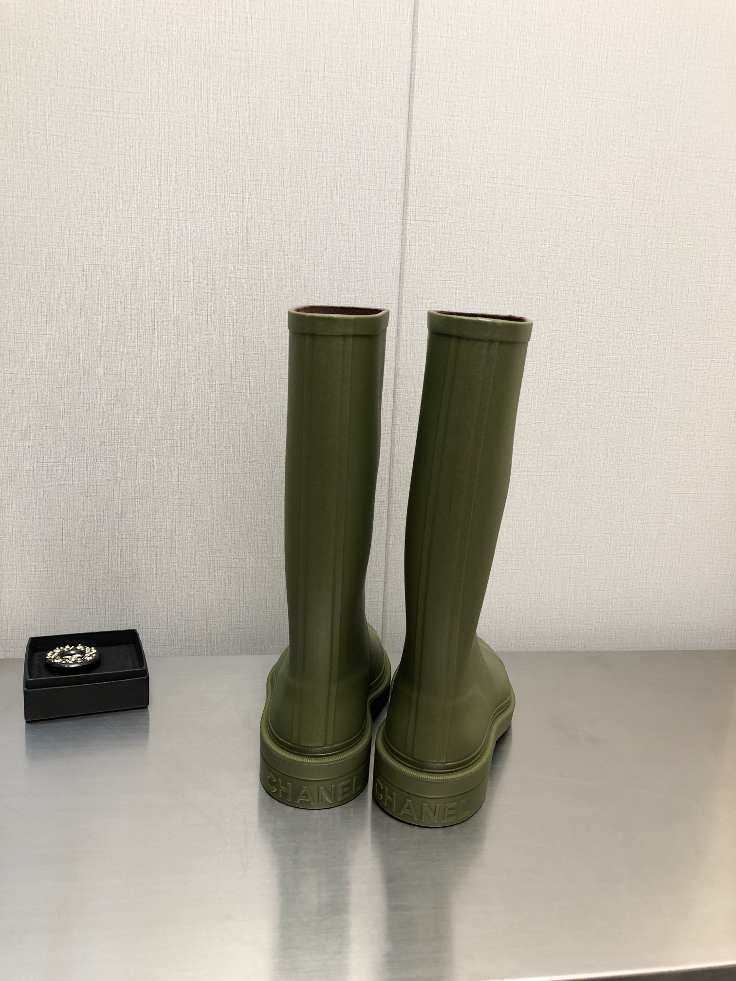 Ch**el Women’s Hight Boots Dark Green For Women