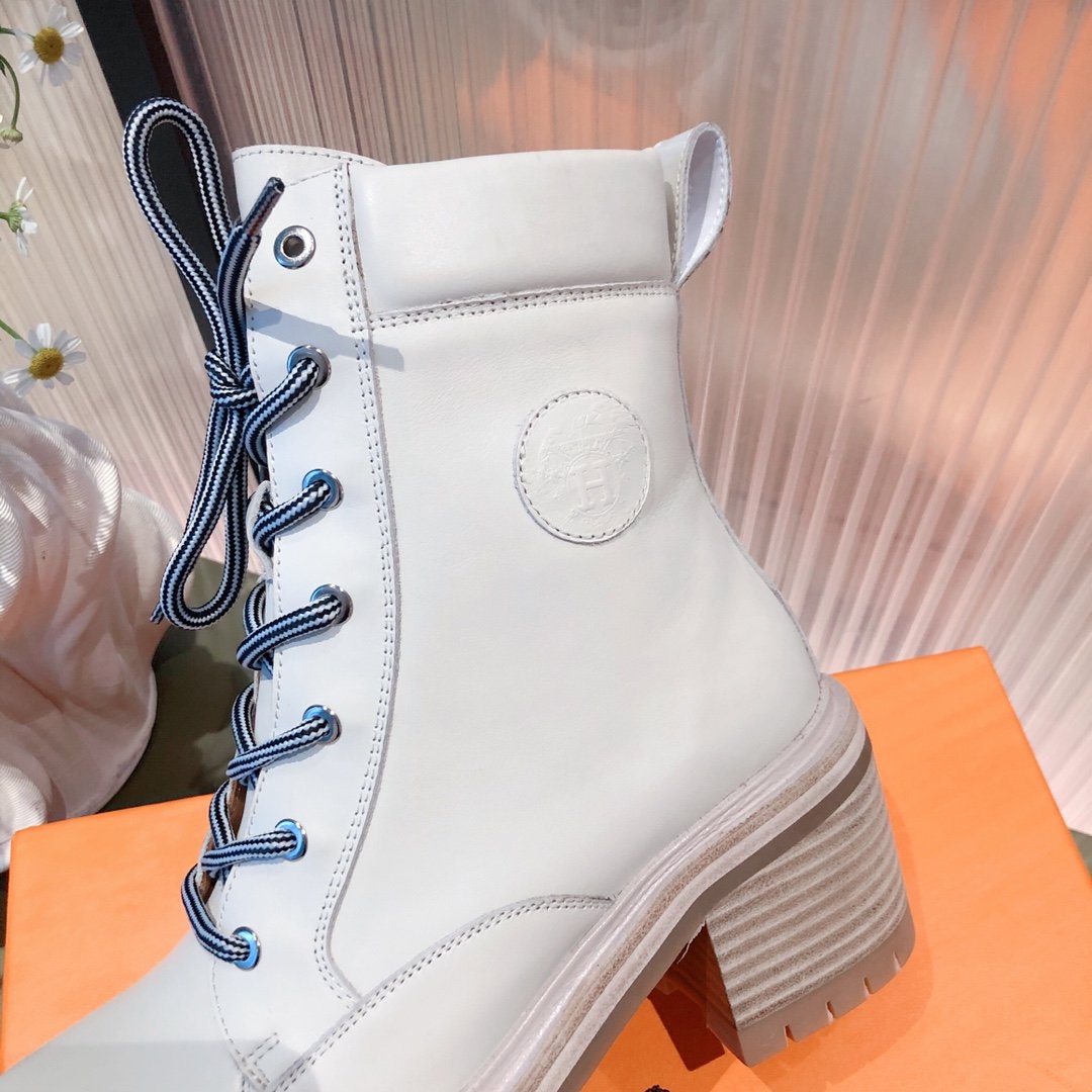 H**me5 Fresh Ankle Boots White For Women 1.6in/4cm