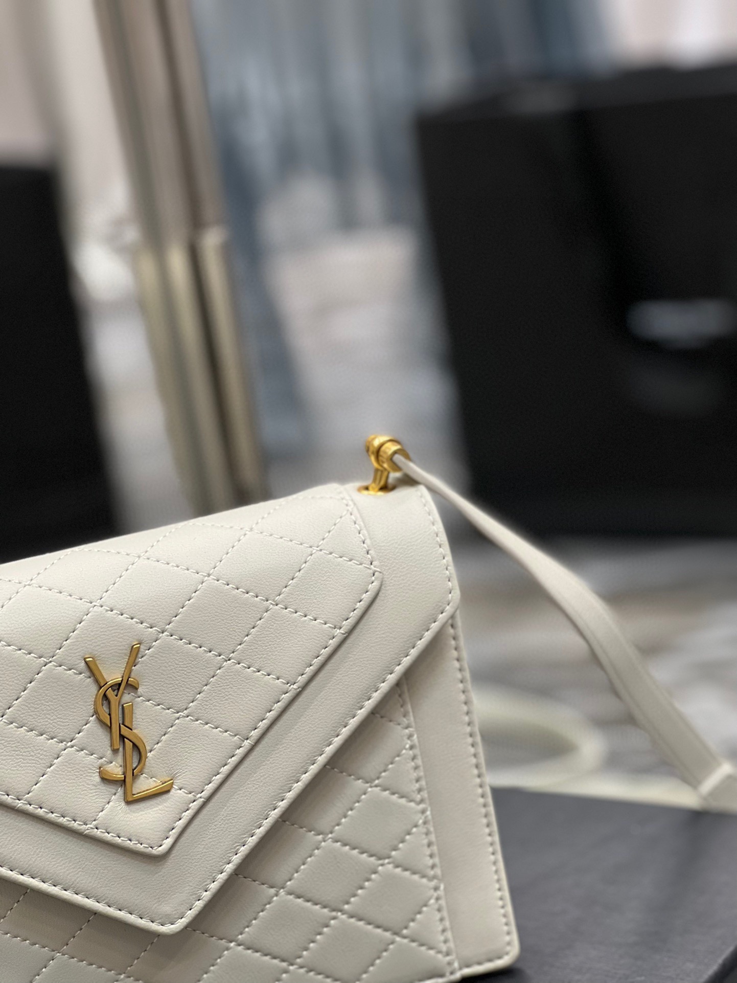 Sa1nt Lau*nt Gaby Mini Satchel White For Women, Women’s Bags 7.9in/20cm Y51 6855741EL079207