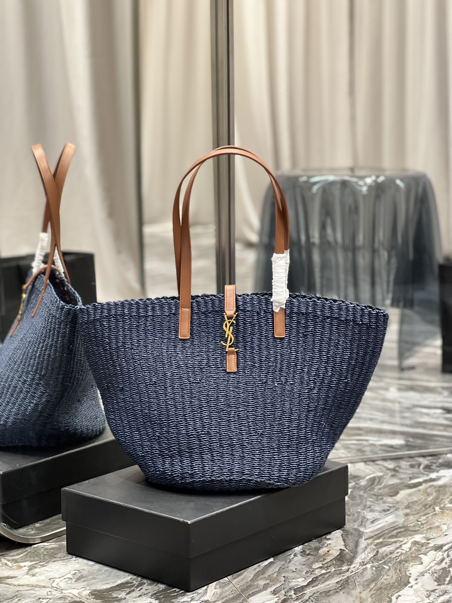 Sa1nt Lau*nt Panier Big Bag Blue For Women, Women’s Bags 21.7in/55cm Y51