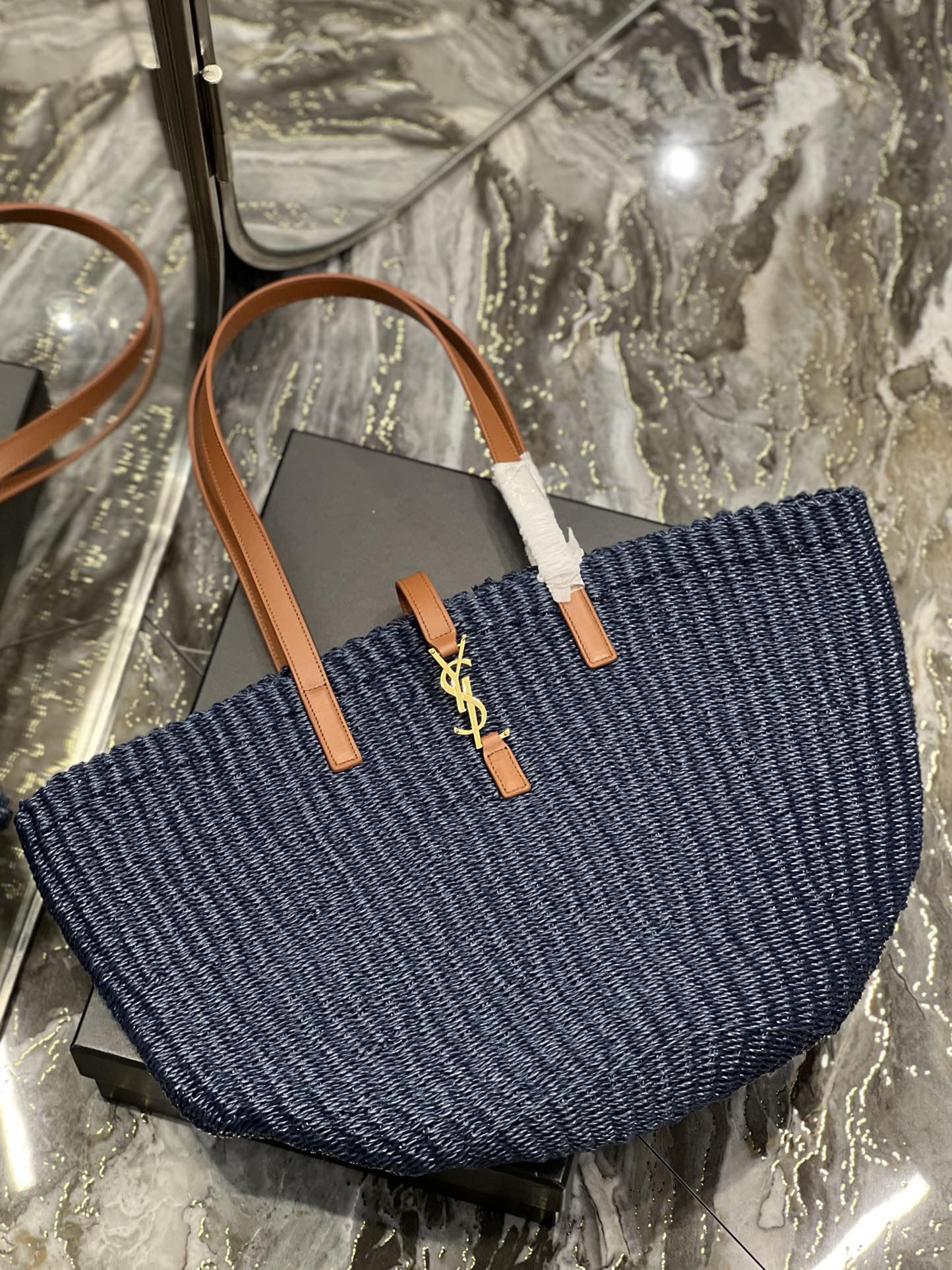Sa1nt Lau*nt Panier Big Bag Blue For Women, Women’s Bags 21.7in/55cm Y51