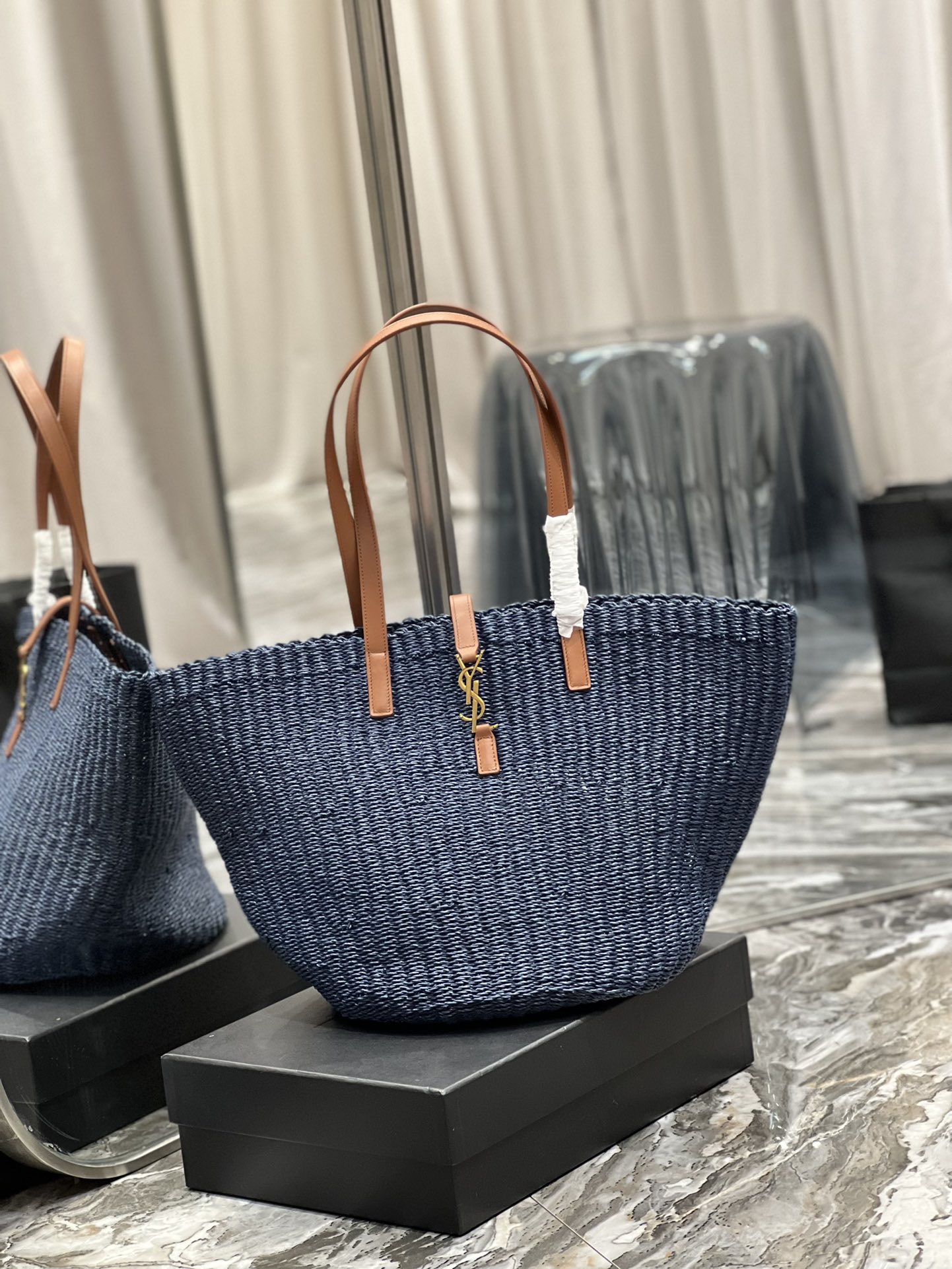 Sa1nt Lau*nt Panier Big Bag Blue For Women, Women’s Bags 21.7in/55cm Y51